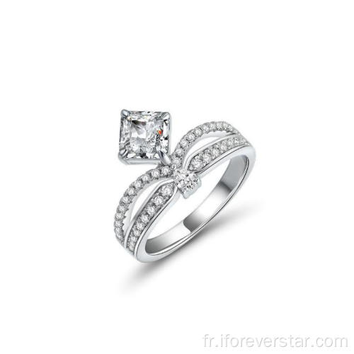 Bague de mariage 925 Silver CZ bagues de fiançailles